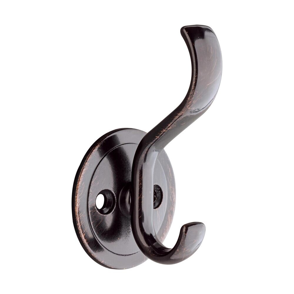 Coat and Hat Hook with Round Base in Venetian Bronze