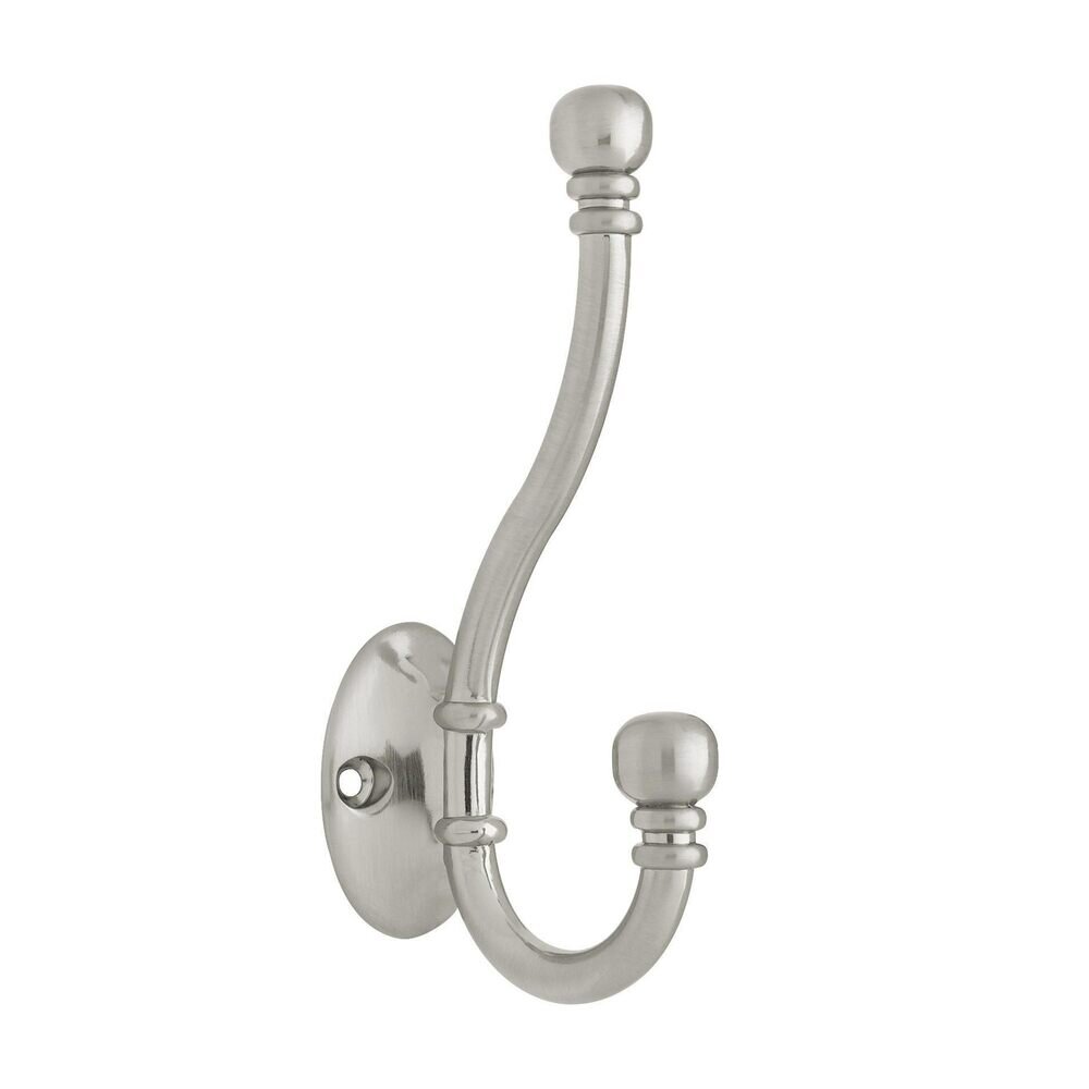 Ball End Coat and Hat Hook in Satin Nickel