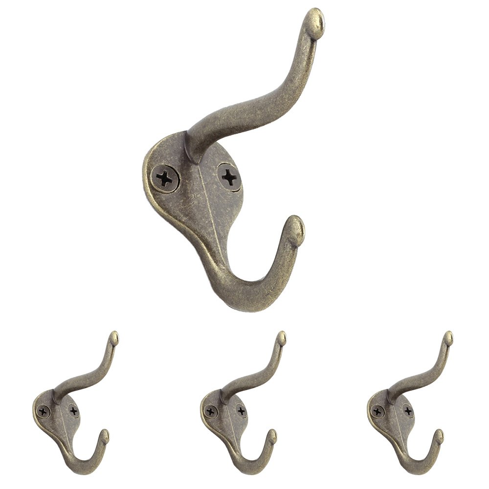 2 3/4" Single Utility Hook (4 Per Pack) in Burnished Brass
