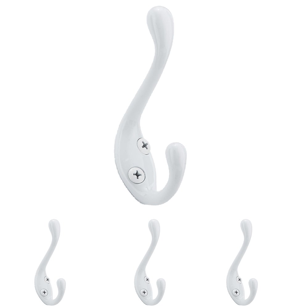 3 1/2" Single Utility Hook (4 Per Pack) in White