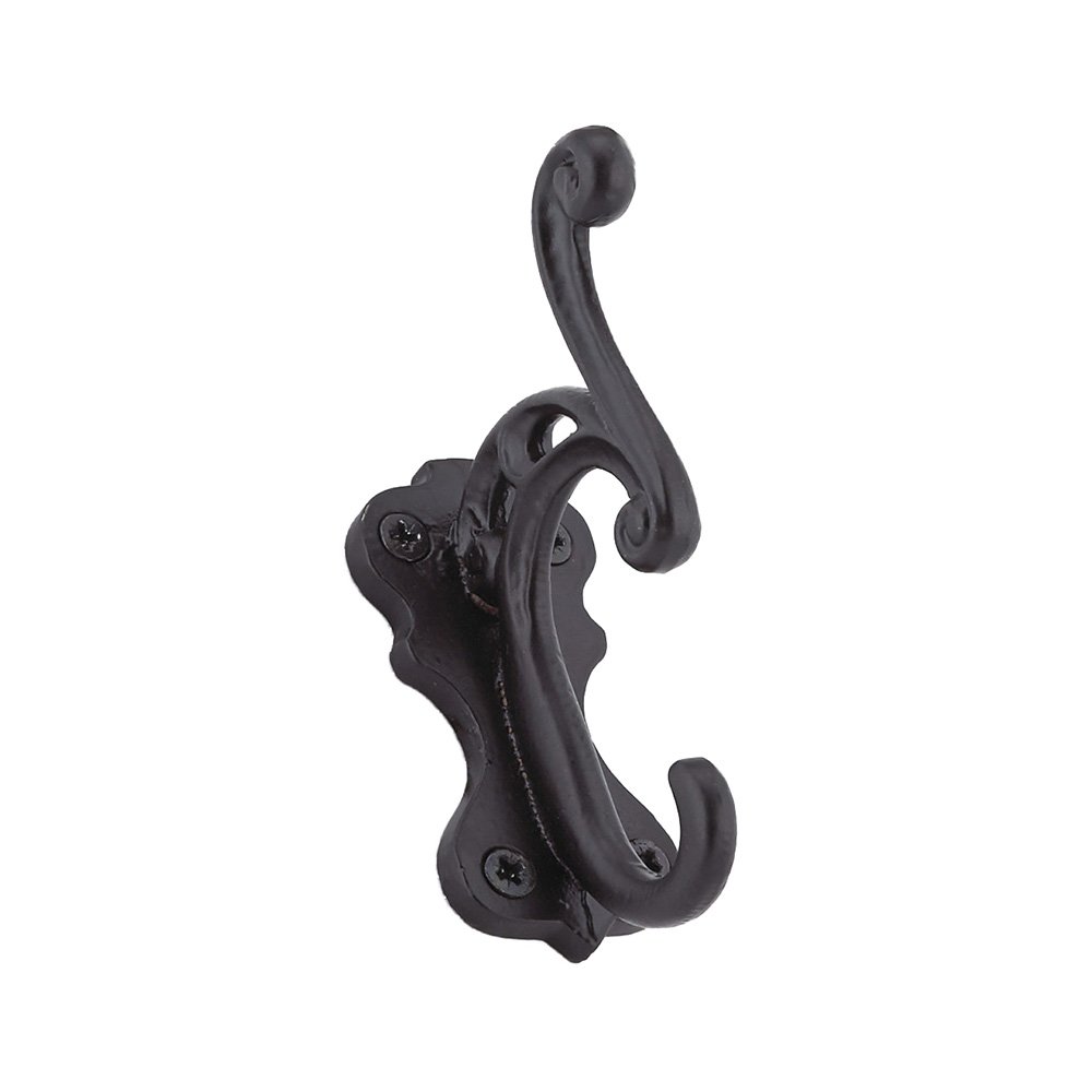 Single Classic Forged Iron Hook in Matte Black