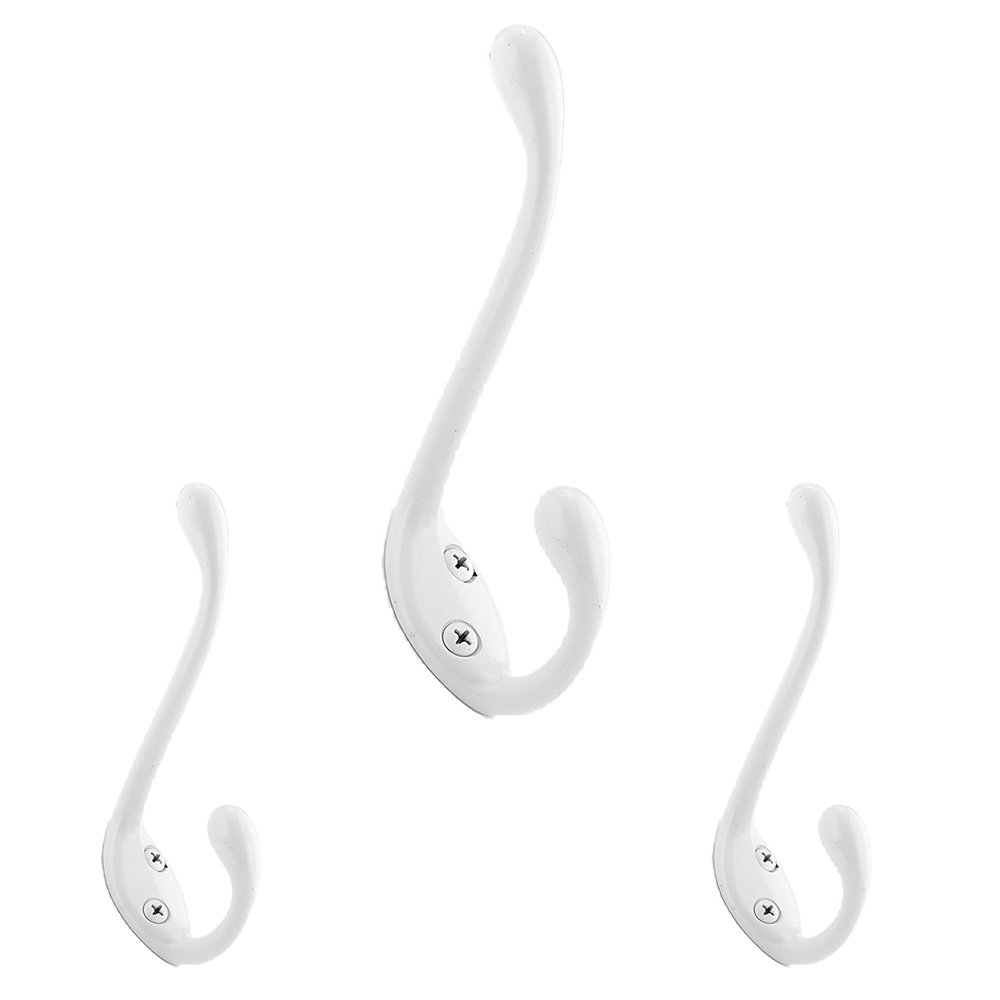 4" Single Utility Hook (3 Per Pack) in White