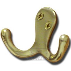 Two Pronged Hook in Polished Brass