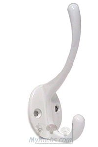 4 3/8" Coat and Hat Hook in White Lacquer