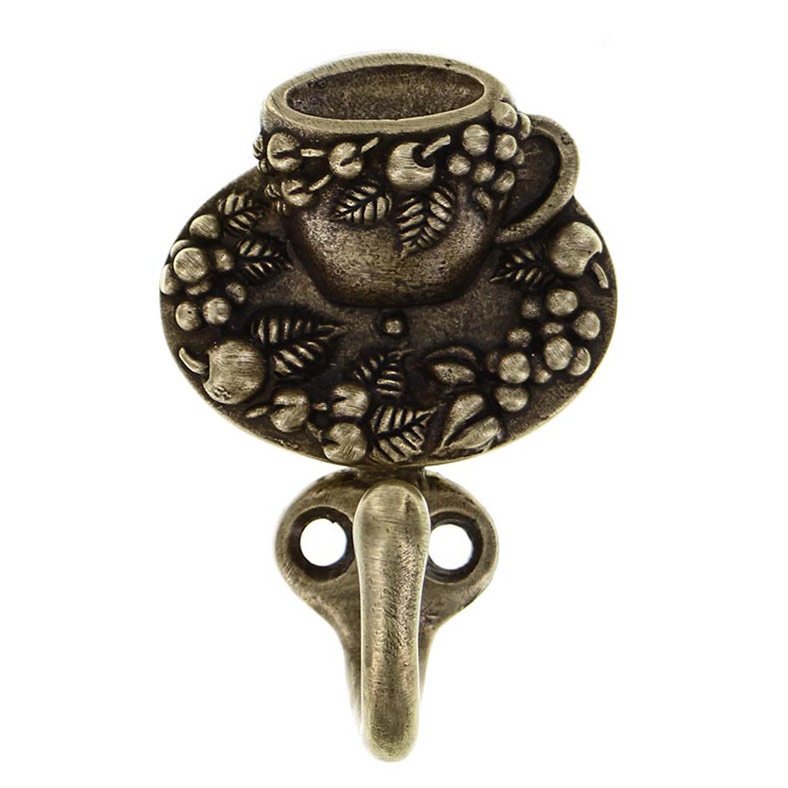 Teacup Tazza Hook in Antique Brass