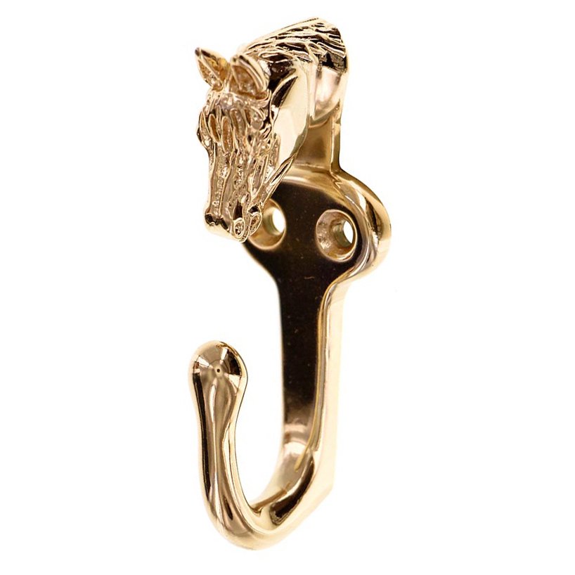 Horse Head Hook in Polished Gold