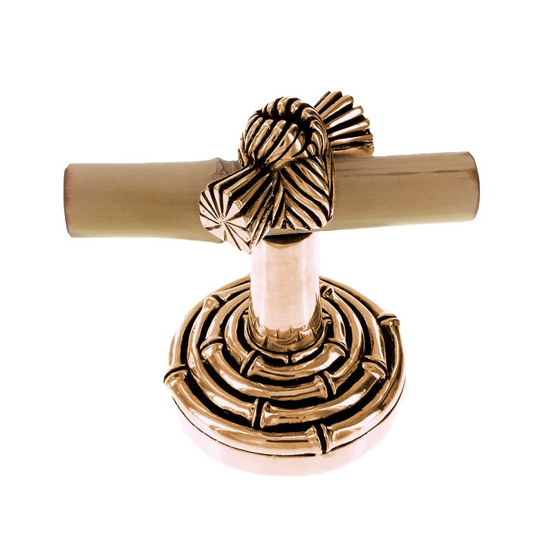 Horizontal Bamboo Knot Robe Hook in Antique Gold