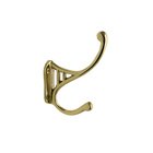 Single Classic Coat Hook in Unlacquered Brass